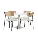 Oikiture 90cm Dining Table and Chairs 4-Seater Kitchen Furniture Set