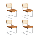 Oikiture 90cm Round Dining Table with 4PCS Chairs PU Leather Brown - Top-Down View