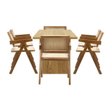 Oikiture 180cm Rectangular Dining Table with 6PCS Dining Chairs Wooden Walnut - Top-Down View