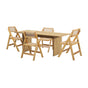 Oikiture 180cm Rectangular Dining Table with 4PCS Dining Chairs Foldable Natural