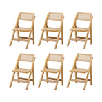 Oikiture 180cm Rectangular Dining Table with 6PCS Dining Chairs Foldable Natural