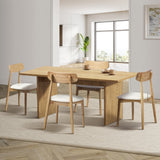 Oikiture Wooden 4-Seater Dining Table and Chairs Set