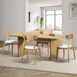 Oikiture Wooden 4-Seater Dining Table and Chairs Set - Low Angle
