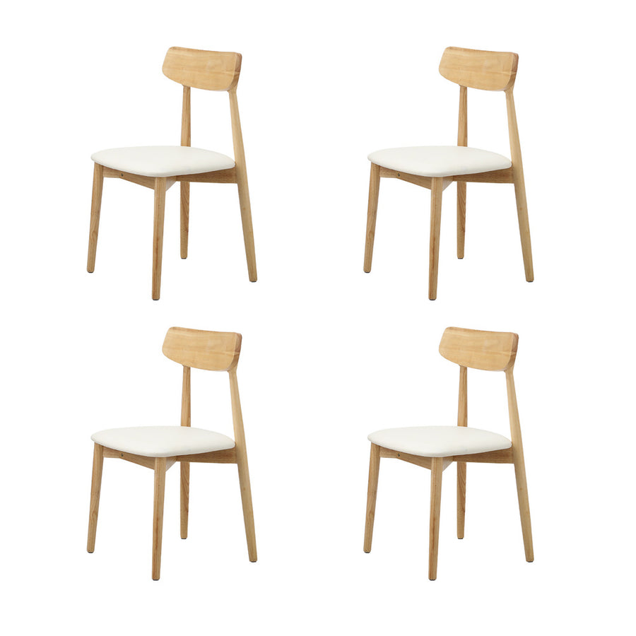 Oikiture Wooden 4-Seater Dining Table and Chairs Set, image 3