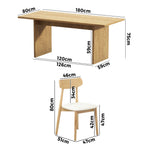 Oikiture Wooden 4-Seater Dining Table and Chairs Set, image 2