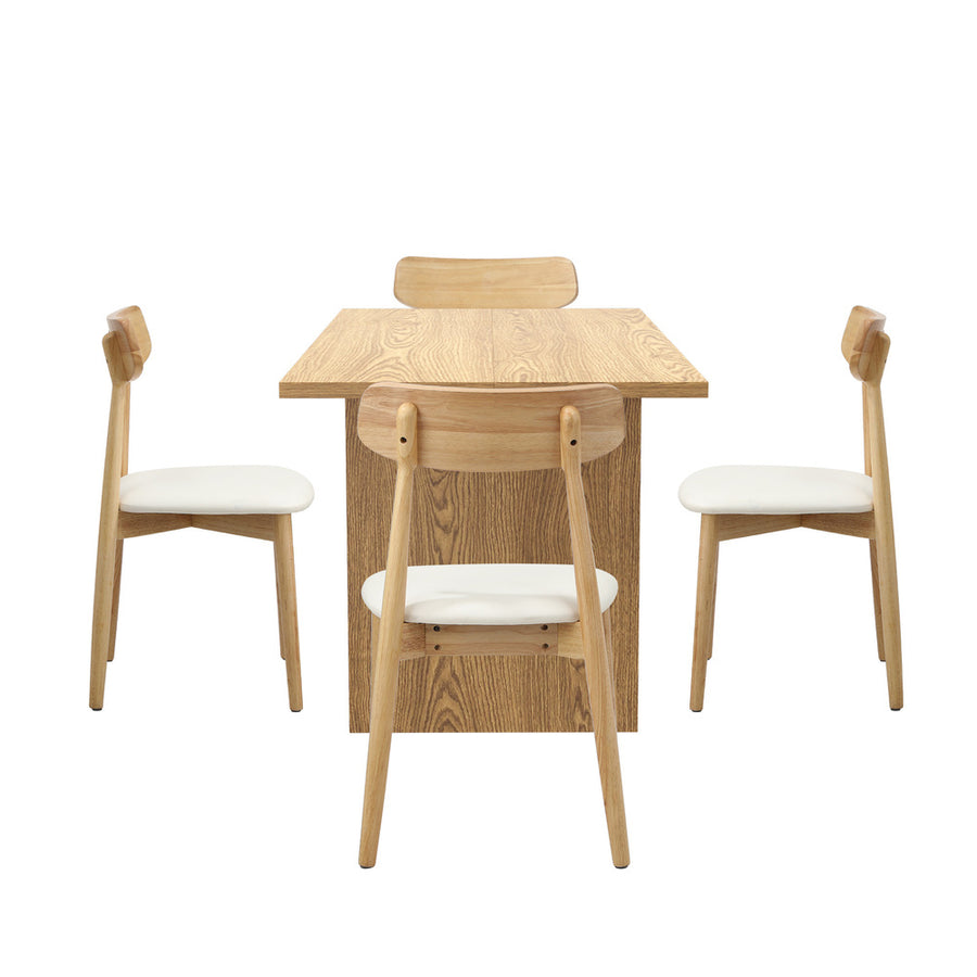 Oikiture Wooden 4-Seater Dining Table and Chairs Set, image 7