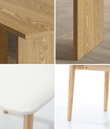 Oikiture Wooden 4-Seater Dining Table and Chairs Set - Top-Down View