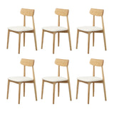 Oikiture Wooden 6-Seater Dining Table and Chairs Set