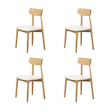 Oikiture 4-Seater Dining Table and Chairs Set Wooden White