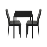 Oikiture 120cm Rectangle Dining Table with 4PCS Dining Chairs Wooden Black - Rear View