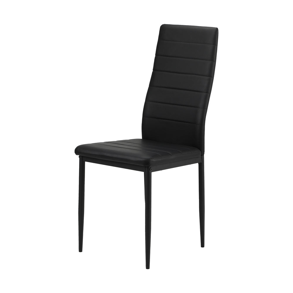 Oikiture 120cm Rectangle Dining Table with 4PCS Dining Chairs Marble White&Black