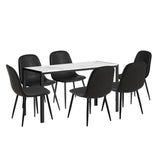 Oikiture 6-Seater Dining Set 1.4m Rectangular Table and Chairs