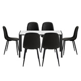 Oikiture 6-Seater Dining Set 1.4m Rectangular Table and Chairs - Close-Up Angle