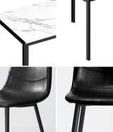 Oikiture 6-Seater Dining Set 1.4m Rectangular Table and Chairs - Top-Down View