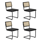Oikiture 140cm Rectangle Dining Table with 6PCS Dining Chairs Leather Black