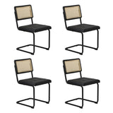 Oikiture 140cm Rectangle Dining Table with 6PCS Dining Chairs Leather Black - Low Angle