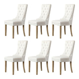 Oikiture 200cm Extendable Dining Table with 6PCS Dining Chairs Velvet Beige