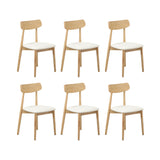 Oikiture 200cm Extendable Dining Table with 6x Dining Chairs PU Leather Natural - Low Angle