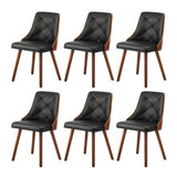 Oikiture 160cm Extendable Dining Table with 6PCS Chairs PU Leather - Side View