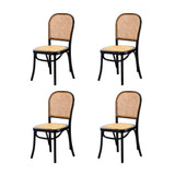 Oikiture 160cm Extendable Dining Table with 4PCS Chairs Rattan White