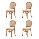 Oikiture 160cm Extendable Dining Table with 4PCS Chairs Rattan Natural