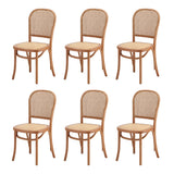Oikiture 160cm Extendable Dining Table with 6PCS Chairs Rattan Natural