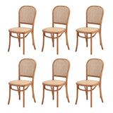 Oikiture 160cm Extendable Dining Table with 6PCS Chairs Rattan Natural - Side View