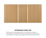 Oikiture 160cm Extendable Dining Table with 6PCS Chairs Rattan Natural - Rear View