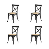 Oikiture 160cm Extendable Dining Table with 4PCS Dining Chairs Geometric Black - Extra Image