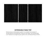 Oikiture 160cm Extendable Dining Table with 4PCS Dining Chairs Geometric Black - Close-Up Angle