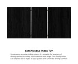 Oikiture 160cm Extendable Dining Table with 6PCS Dining Chairs Geometric Black