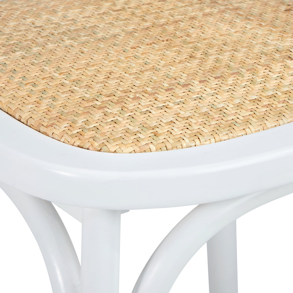 Oikiture 160cm Extendable Dining Table with 6PCS Chairs Crossback White
