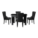 Oikiture Dining Set 160cm Extendable Table with 4PCS Chairs PU Leather - Low Angle