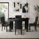 Oikiture Dining Set 160cm Extendable Table with 4PCS Chairs PU Leather