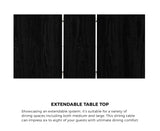 Oikiture Dining Set 160cm Extendable Table with 4PCS Chairs PU Leather - 45-Degree Angle