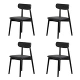 Oikiture 160cm Extendable Dining Table with 4x Dining Chairs PU Leather Black