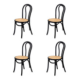 Oikiture 160cm Extendable Dining Table with 4PCS Crossback Chairs Black - Low Angle