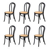 Oikiture 160cm Extendable Dining Table with 6PCS Crossback Chairs Black
