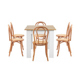Oikiture 160cm Extendable Dining Table with 6PCS Crossback Chairs Natural - Front View