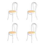 Oikiture 160cm Extendable Dining Table with 4PCS Crossback Chairs White - Top-Down View
