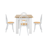 Oikiture 160cm Extendable Dining Table with 4PCS Crossback Chairs White - 45-Degree Angle