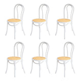 Oikiture 160cm Extendable Dining Table with 6PCS Crossback Chairs White