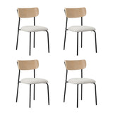 Oikiture 4-Seater Dining Set 1.1m Dining Table with Corduroy Chairs