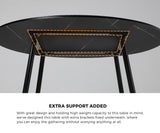 Oikiture 110cm Round Dining Table with 4PCS Chairs Velvet Black