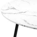 Oikiture 110cm Round Dining Table with 4PCS Chairs Grey Fabric