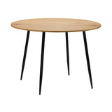 Oikiture 110cm Round Dining Table with 4PCS Dining Chairs Leather Black