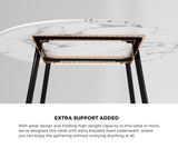 Oikiture 110cm Round Dining Table with 4x Dining Chairs Boucle Black&White
