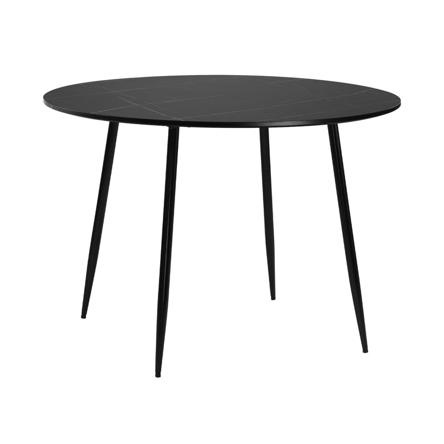 Oikiture 5PCS Dining Set 1.1m Round Table and Chairs PU Leather Pad