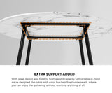 Oikiture 110cm Round Dining Table with 4PCS Chairs Sherpa Gold - Side View
