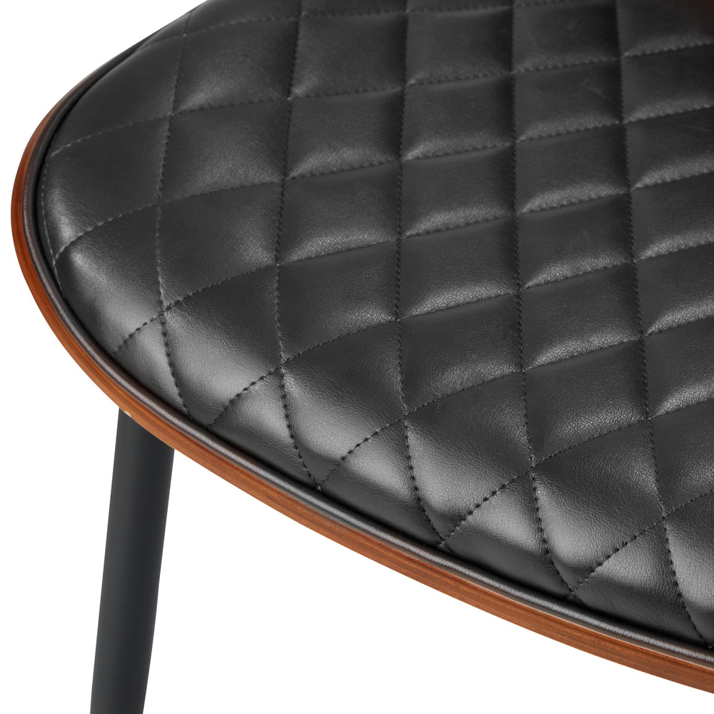 Oikiture Round Dining Table & 4PCS Dining Chairs PU Black